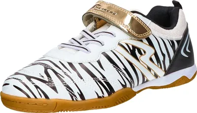 Produktbild von Sneakers Kinder-Sportschuh-Hallenschuh-Indoorschuh Weiß-Schwarz-Gold, Farbe:weiß, EU Größe:37
