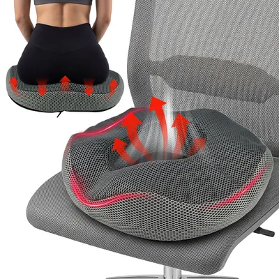 Produktbild von Sitzkissen aus Memory-Schaumstoff bei Hämorrhoiden, abnehmbar, postoperativer Sitzring, orthopädisch, ergonomisch, Sitzring, Steißbeinentlastung für Bürostuhl, Autositz