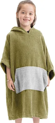 Produktbild von HOMELEVEL Surf und Badeponcho für Kinder - Poncho Handtuch - Badeponcho - Bademantel - für Kinder von 6-9 Jahren - 100% Baumwolle