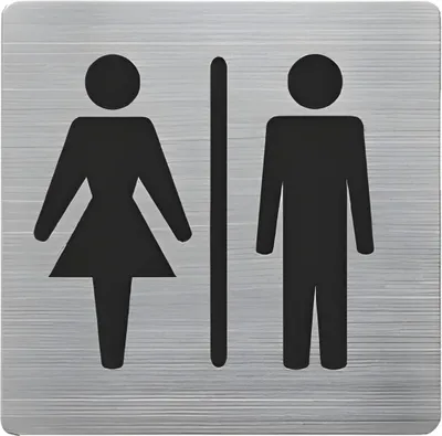 Produktbild von Piktogramm gebürsteter Edelstahl WC Damen und Herren 90x90mm silber