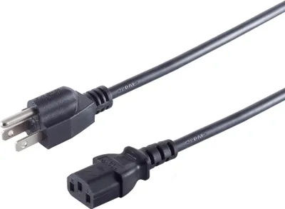 Zdjęcie produktu dla Kabel sieciowy S/CONN z wtyczką USA i gniazdem IEC, czarny, 1,8 m (US60006)