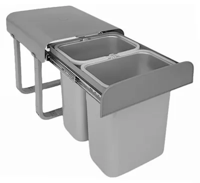 Produktbild von Ekotech Abfallsammler Aladin grau 2x 8 Liter ab 40cm Unterschrank