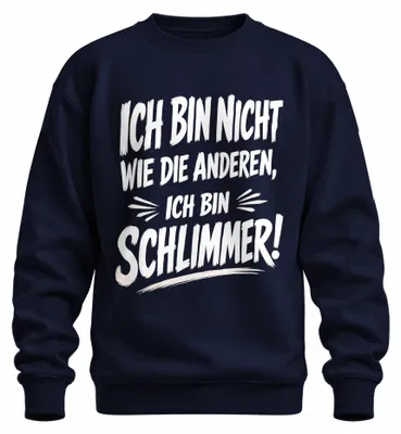 Productafbeelding van Ik ben niet zoals de anderen, ik ben een statement, een sarcastische trui, marineblauw, maat XL