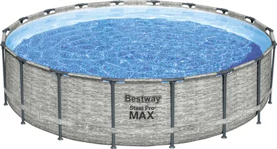 Produktbild von Steel Pro MAX™ Solo Pool ohne Zubehör Ø 549 x 122 cm, Steinwand-Optik (Cremegrau), rund