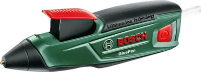 Zdjęcie produktu dla Bosch GluePen, Długopis z klejem na gorąco, Czarny, Zielony, Czerwony, Metal, Plastik, Kamień, Drewno, 2 g/min, 15 s, 7 mm