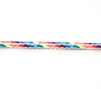 Produktbild von 100m Polyester-Schnur 4mm mehrfarbig PES Kordel Polyesterkordel bunt, Farbe:bright rainbow