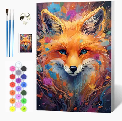 Malen nach Zahlen mit Rahmen 20x30 cm – Tiere, DIY für Erwachsene