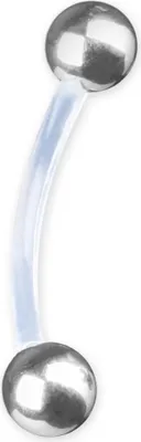 Produktbild von viva-adorno 1,2 x 8 x 3mm Augenbrauenpiercing Piercing Banane Stahlkugeln Piercing Stab Kunststoff Curved Barbell flexibel biegsam Z262