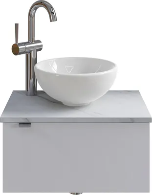 Produktbild von Pelipal Serie 6915 SET-044-023 Waschtisch mit Unterschrank bestehend aus: Keramik-Aufsatzbecken, Waschtischplatte, Waschtischunterschrank