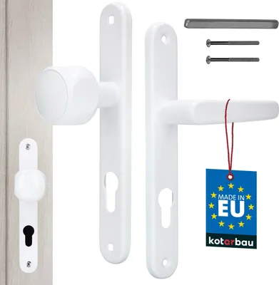 Productafbeelding van KOTARBAU® Deurknop 72 mm deurklink wit deurklink PZ lang schild garnituur deurknop krukgarnituur kamerdeur deurbeslag binnendeuren deurkruk deurkrukgarnituur aluminium inzetstuk