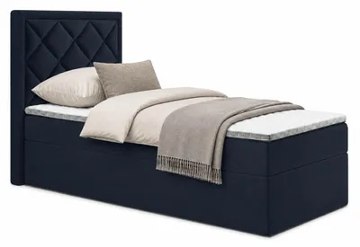 Produktbild von Bett, Boxspringbett DORMI MINI 100x200 cm mit Bettkästen, Topper Visco (Dunkelblau: Itaka 11)