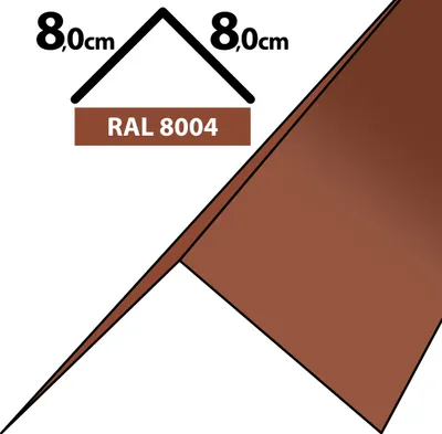 Produktbild von 1m Winkelblech Kantblech Kante Blechwinkel pulverbeschichtetes 0,5mm Zuschnitt 16cm RAL-8004 Ziegelrot