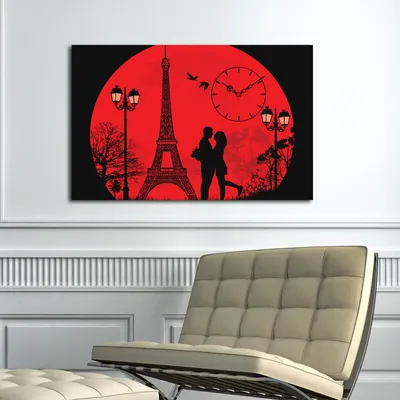 Produktbild von Opviq, 5070CS- CTY1652, Bunt, Wanduhren, 45 x 70, 100% Wildleder -Leinwand
