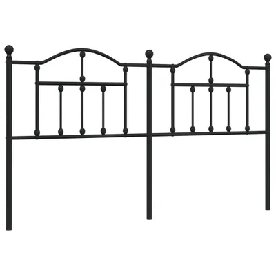 Image de vidaXL Tête de lit de rechange en métal noir 180 cm