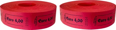 Produktbild von Bonrolle 4,00 € rot 2 Rollen je 1000 Abrisse perforiert fortlaufend nummeriert