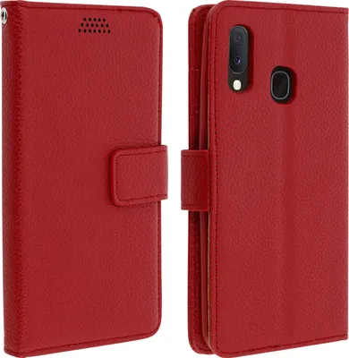 Produktbild von Samsung Galaxy A20e Flip-Cover mit Kartenfächern & Standfunktion – Rot
