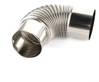 Image de Tuyau de cheminée en acier inoxydable, coude à 90 degrés, pour poêles à bois