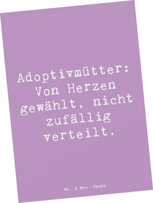 Produktbild von Mr. & Mrs. Panda Postkarte Spruch Adoptivmutter Liebe - Lavendeltraum - Geschenk, Ansichtskarte, Weihnachten, Familienliebe, Postkarten, Ansichtskarten, Grußkarte