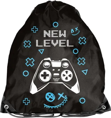 Produktbild von PASO Schuhbeutel Schule Kindergarten Jungen New Level schwarz