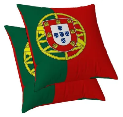 Immagine prodotto di Cuscino decorativo, motivo bandiera del Portogallo, 60x60 cm, set da 2, in poliestere