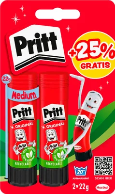 Produktbild von Pritt Klebestifte 2er Pack 22 g ideal für Papier und Bastelarbeiten