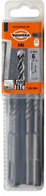 Obrázek produktu pro 10 x HAWERA SDS Plus vrták 6 x 165 mm č. 136982 vrták do betonu