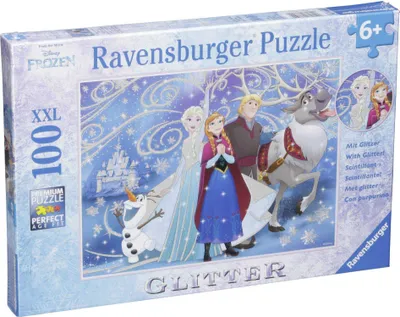Obrázek produktu pro 100 dílků Ravensburger Dětské puzzle XXL Glitter Disney Frozen Snow 13610