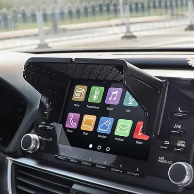 Immagine prodotto di Parasole regolabile per autoradio con navigatore GPS, antiriflesso | Visiera parasole per navigatore, copertura antiriflesso per autoradio, pieghevole, universale, per proteggere lo schermo del cruscotto