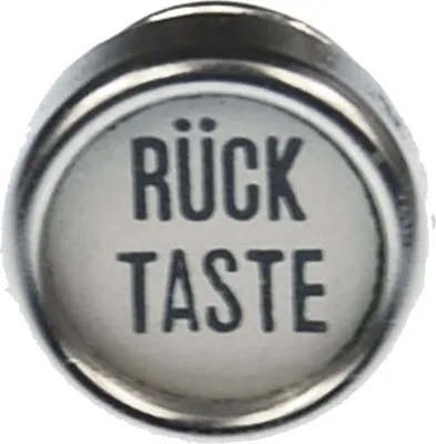 Produktbild von RÜCKTASTE Brosche Pin Schreibmaschinentaste Miniblings Vintage Upcycling weiß