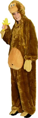 Produktbild von K332517/T2902/T2881-46-48 braun Damen Herren Affe Affen Kostüm Schimpansen Orang Utan Overall Gr.46-48