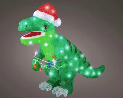 Produktbild von Lumineo LED Dinosaurier mit Timer 61 x 47 cm kaltweiß grün