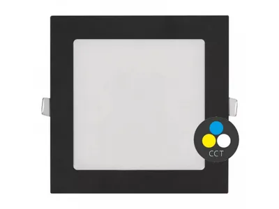 Obrázek produktu pro T-LED Černý vestavný LED panel hranatý 174 x 174mm 12W 24V CCT 102213