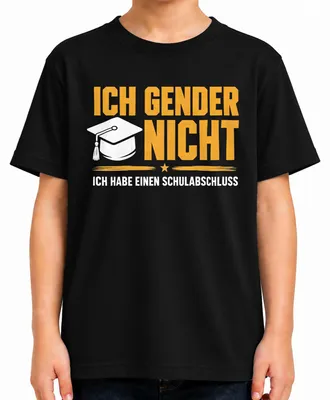 Productafbeelding van Ik ben niet van dit geslacht, ik heb een schoolopleiding. Grappig, sarcastisch kinder T-shirt, zwart, maat 104