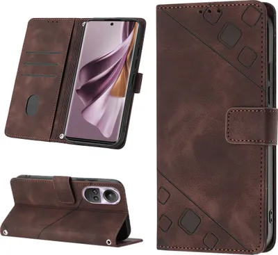 Obrázek produktu pro Pouzdro pro OPPO Reno10 /Reno10 Pro vyražené Flip kožené peněženkové pouzdro s funkcí stojánku Hnědý
