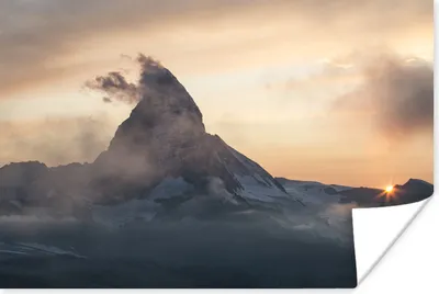 Produktbild von MuchoWow® Poster Das neblige Matterhorn bei Zermatt in der Schweiz. 120x80 cm - Bilder