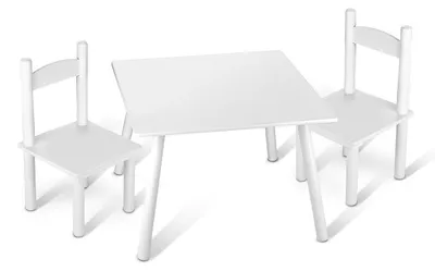 Image de Table en bois pour enfants avec 2 chaises