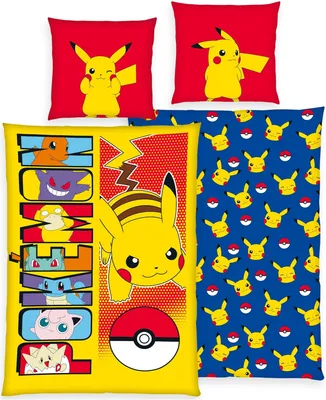 Imagen del producto de Funda de edredón para niños - Motivo Pokémon - 135 x 200 cm