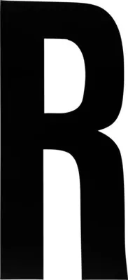 Produktbild von Klebebuchstabe "R" schwarz 100 mm
