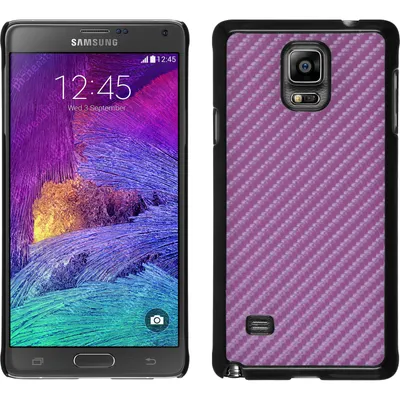 Produktbild von PhoneNatic Case kompatibel mit Samsung Galaxy Note 4 - Hülle pink Carbonoptik Hard-case + 2 Schutzfolien