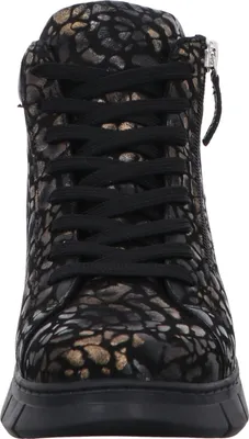 Produktbild von Gemini Damen Stiefelette High Top Sneaker Leder Reißverschluss 340240-02, Größe:37 EU, Farbe:Schwarz