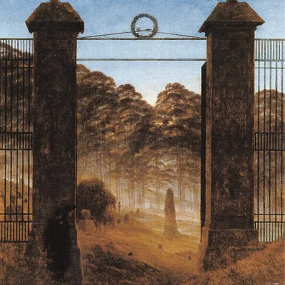 Produktbild von Caspar David Friedrich Kunstdruck Bild - Friedhofseingang, 1825 (70 x 70 cm)