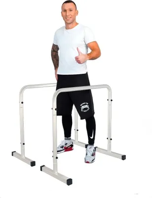 Produktbild von Parallets Heihglets  Bis 150 kg Dip Barren Dip Station Push Up Stand Bar, weiß  - STM