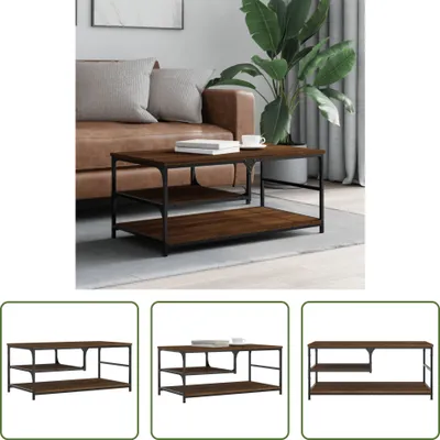 Produktbild von The Living Store Couchtisch Braun Eichen-Optik 90x49x40 cm Holzwerkstoff