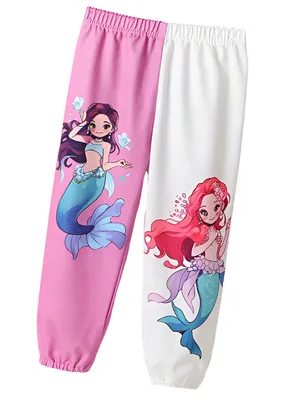 Imagen del producto de Pantalones deportivos para niña, color rosa, talla 104 - Diseño de sirenas