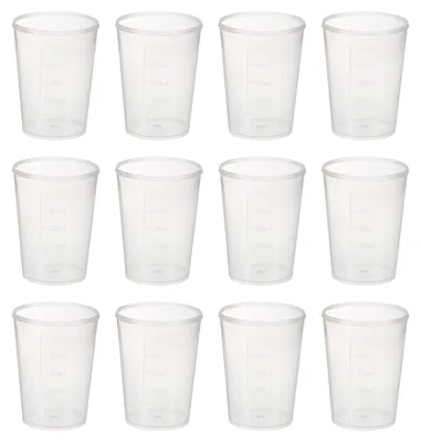 25er-Pack 50 ml Messbecher aus Polypropylen, graduiert