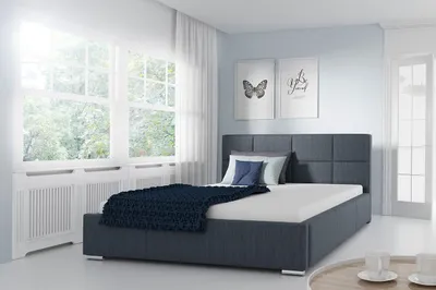 Obrázek produktu pro Čalouněná manželská postel 160x200 YSOBEL - modrá