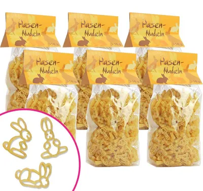 Produktbild von Pasta Hasen-Nudeln, Oster-Nudeln, Hartweizen, Vegan, 6er Pack, 1500g