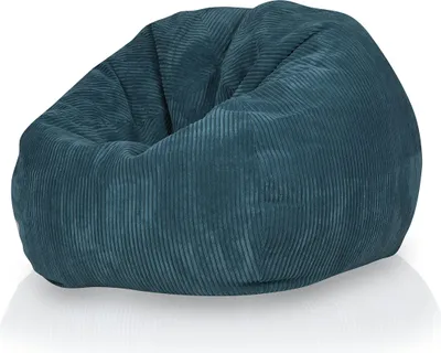 Produktbild von Ecopuf Sakwa, Sitzsack Cord mit Fußstütze, Sitzsack Sessel mit Füllung, Kinder, Avio Blau Sz75