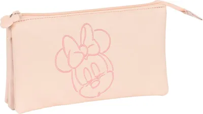 Obrázek produktu pro Trojitý víceúčelový kufřík Minnie Mouse Baby Pink (22 x 12 x 3 cm)