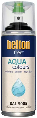 Produktbild von belton free Lackspray AQUAcolours 400 ml tiefschwarz hochglanz